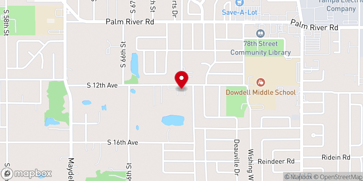 Map showing location of Blessed Sacrament Catholic Church