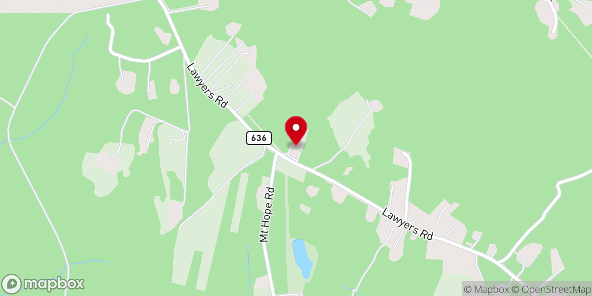 Map showing location of Mt Hope Baptist Church