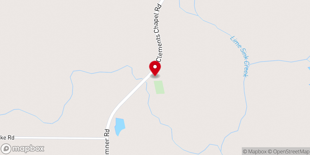 Map showing location of Clements Chapel United Methodist