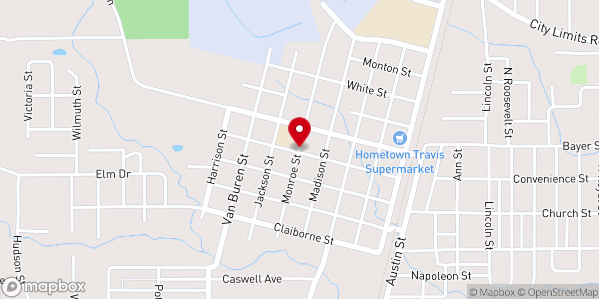 Map showing location of Monroe Street Baptist Church
