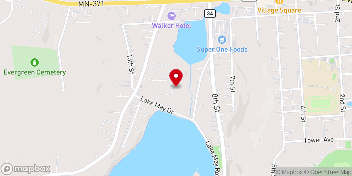 Map showing location of Hope Lutheran Church