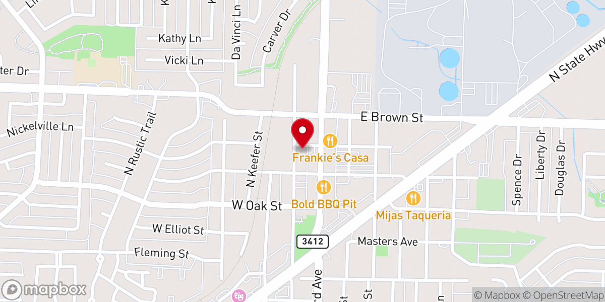 Map showing location of Wylie Bible Church