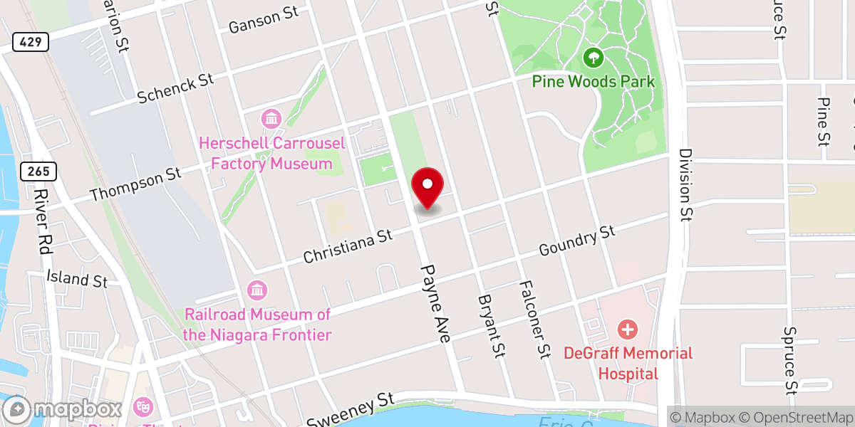 Map showing location of North Tonawanda Church-The Nzrn
