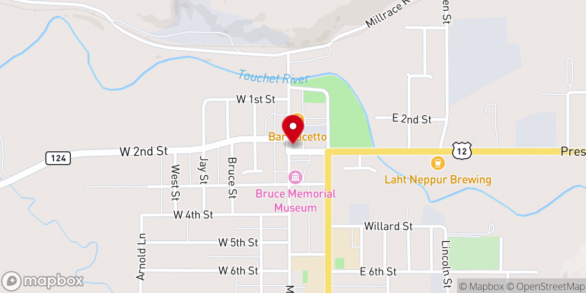 Map showing location of Waitsburg, WA