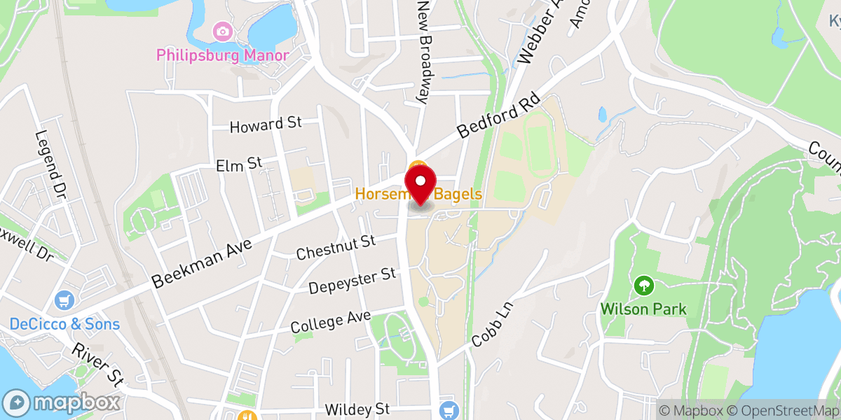 Map showing location of Korean Church of Westchester & Harvest Fellowship
