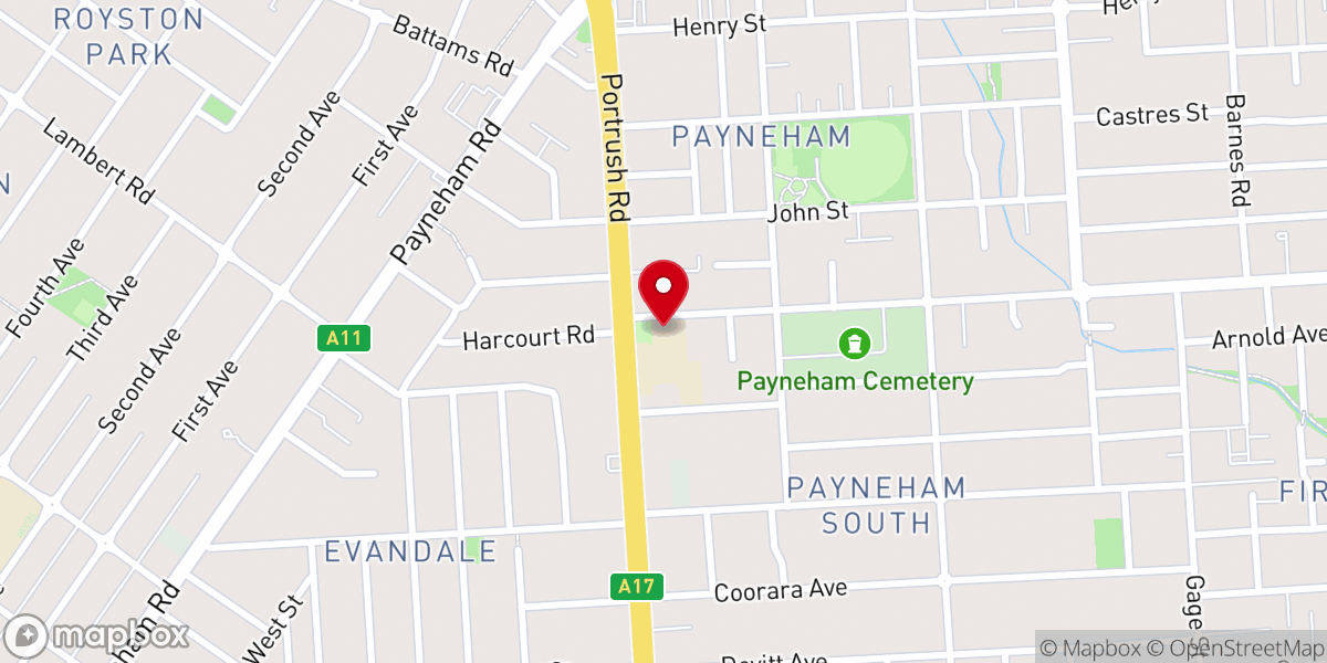 Map showing location of Our Lady Queen of Peace Catholic Church