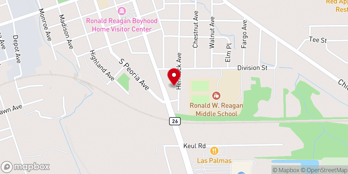 Map showing location of Greater Life Tabernacle