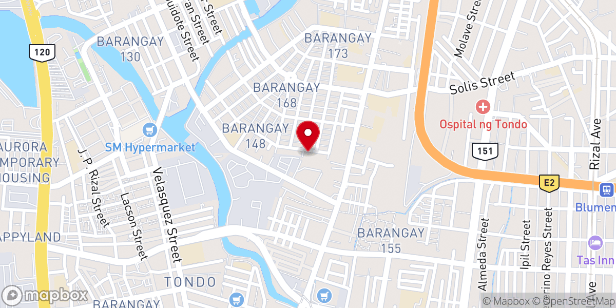 Map showing location of UCCP Tondo Evangelical Church