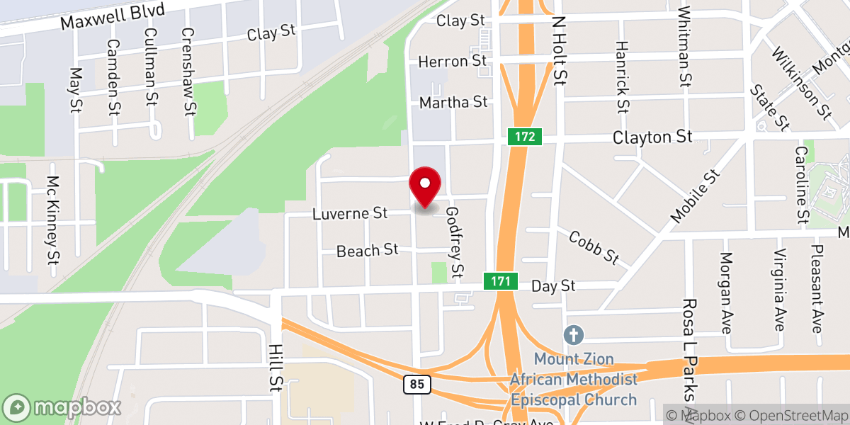 Map showing location of Bell Street Baptist Church Number One
