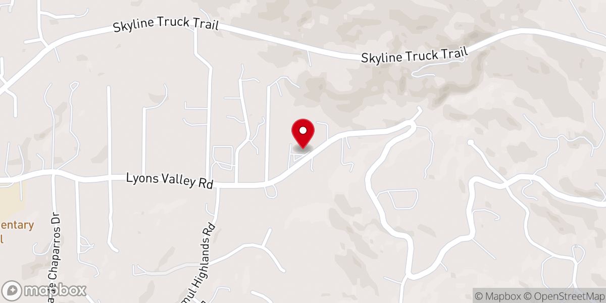 Map showing location of Jamul Community Church, Office and Ministry Center