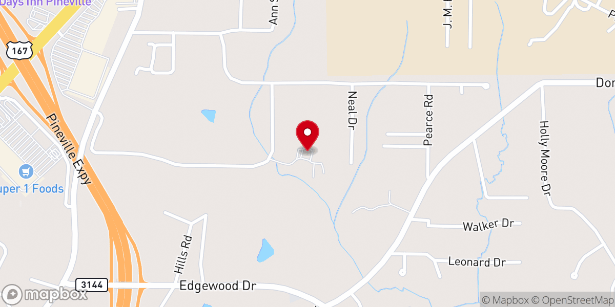 Map showing location of Christian Challenge Worship Center