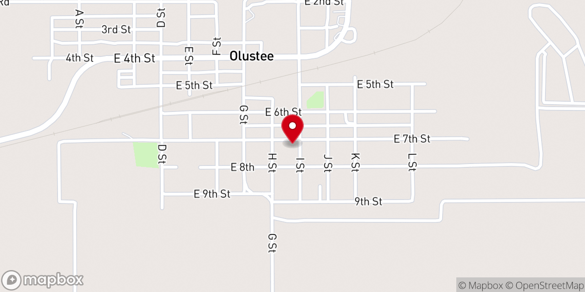 Map showing location of Olustee Community Church
