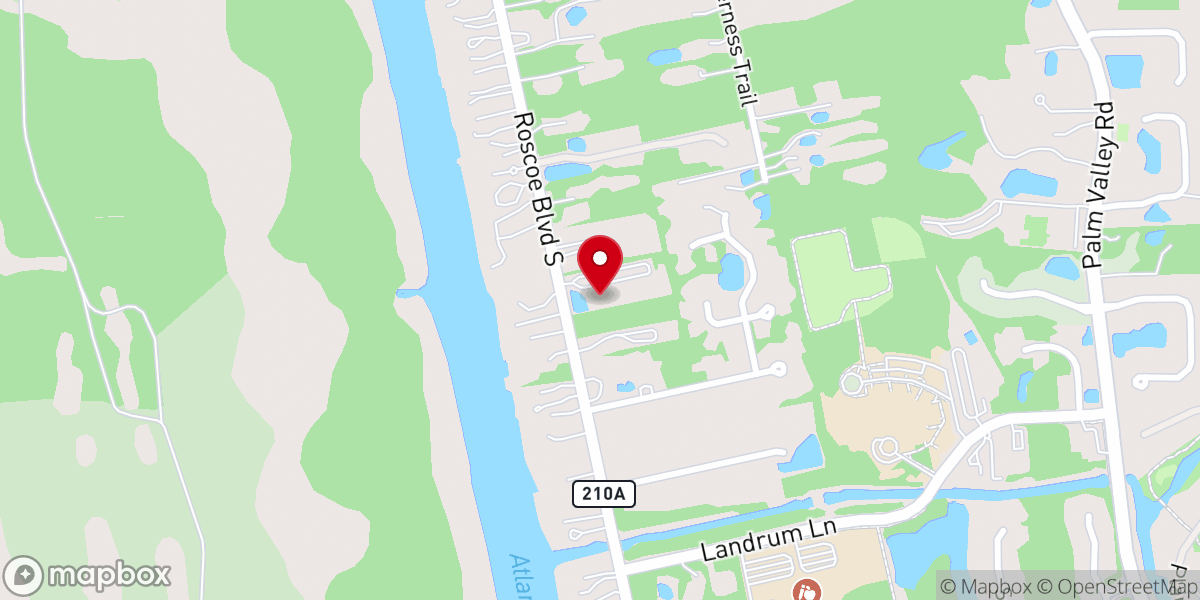 Map showing location of Ponte Vedra Church