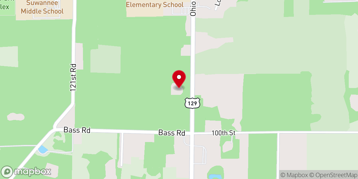Map showing location of Suwannee River Tabernacle