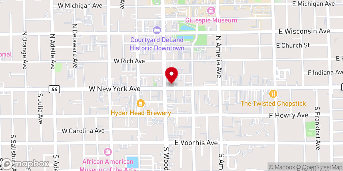 Map showing location of Christian Science Church & Reading Room