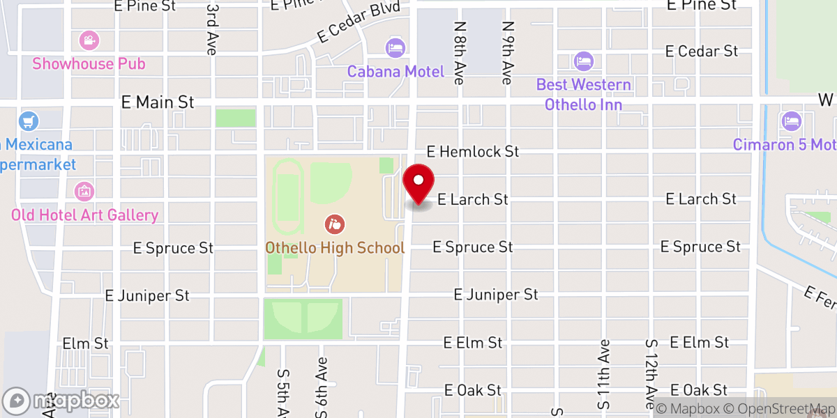 Map showing location of Othello Church of Christ