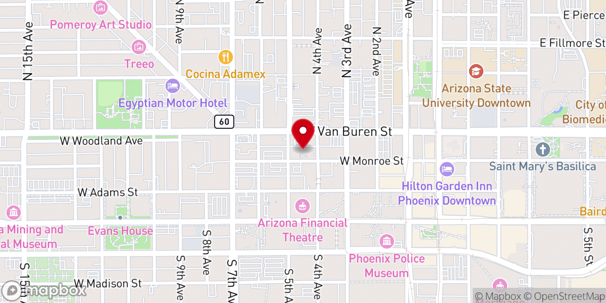 Map showing location of City of Grace, Phoenix Campus