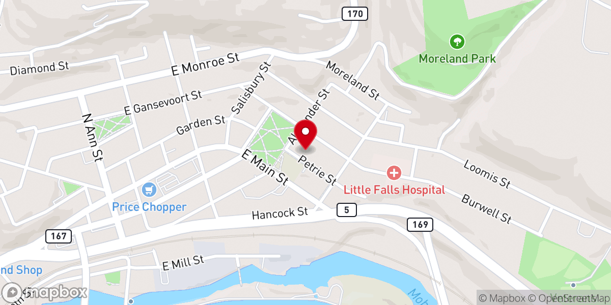 Map showing location of Christ Lutheran Church