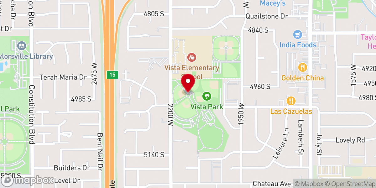 Map showing location of Taylorsville Baseball Complex