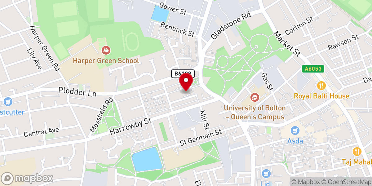Map showing location of Farnworth Christian Fellowship