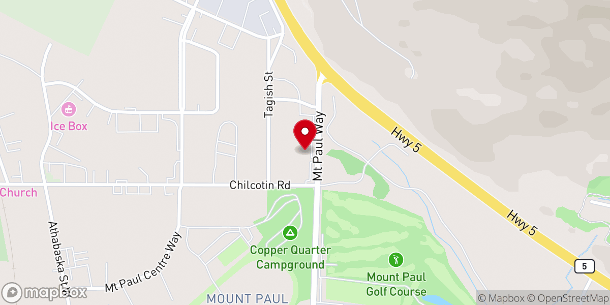 Map showing location of Kamloops Native Housing Society