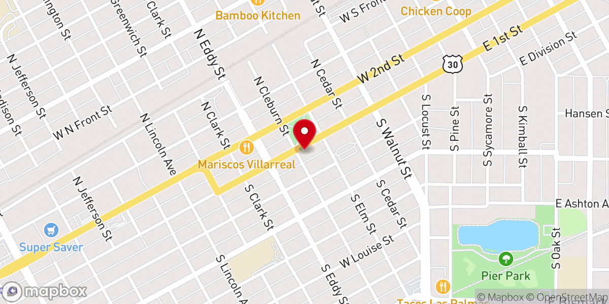 Map showing location of Hope Harbor Service Center
