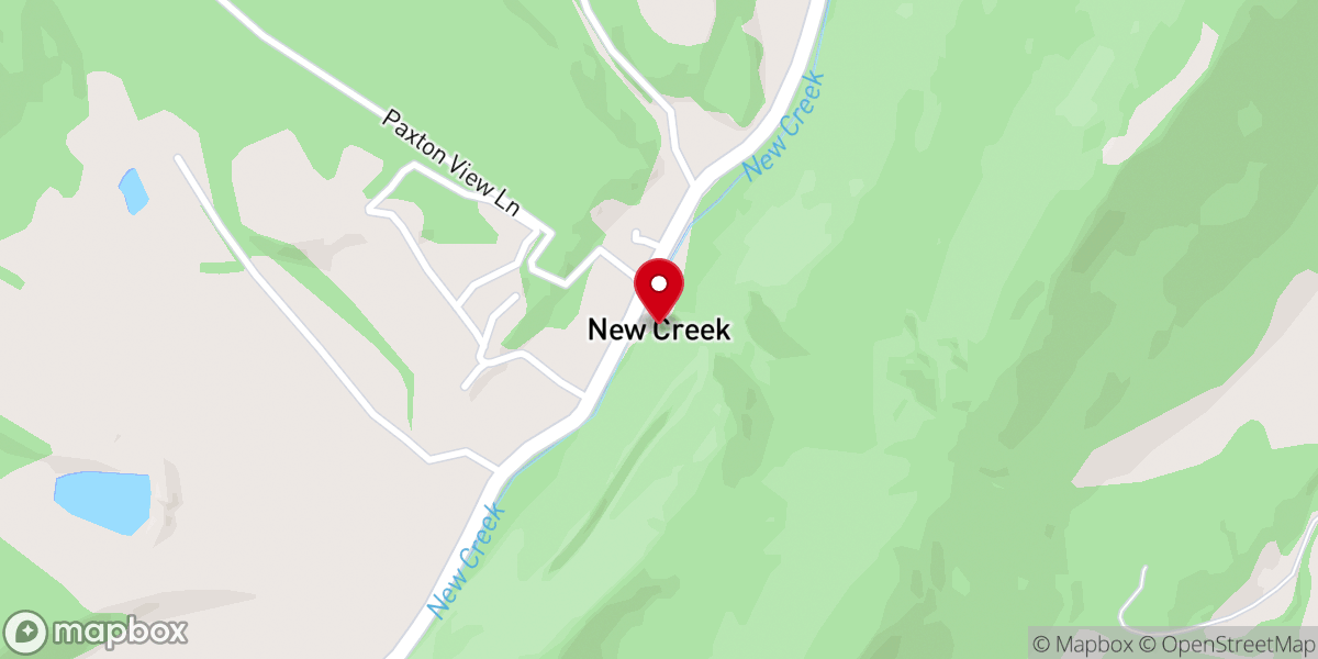Map showing location of New Creek