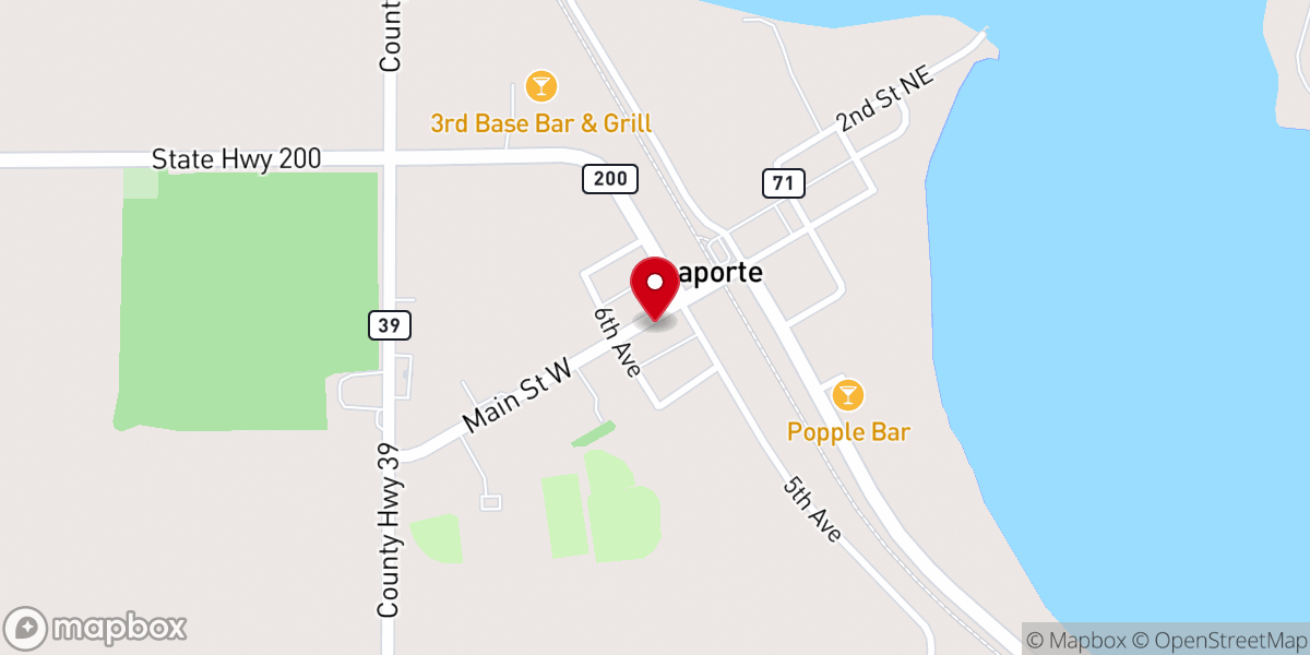 Map showing location of Laporte Community Bible Church