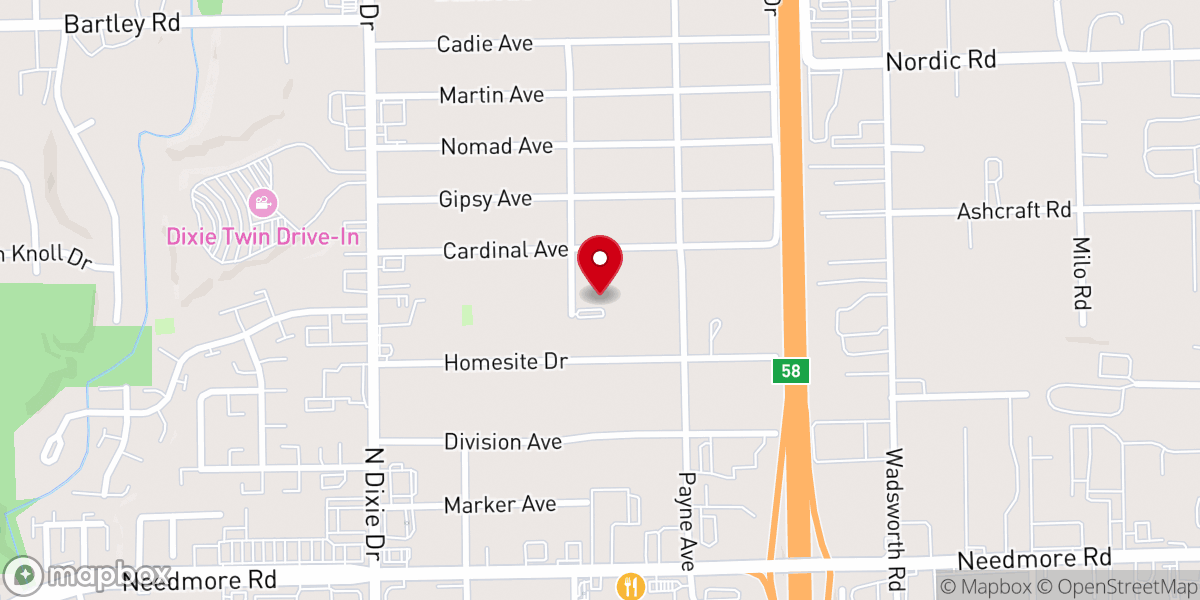 Map showing location of Woodland Hills Baptist Church