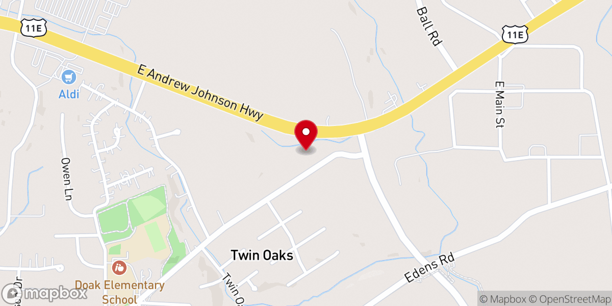 Map showing location of Greenwood Methodist Church