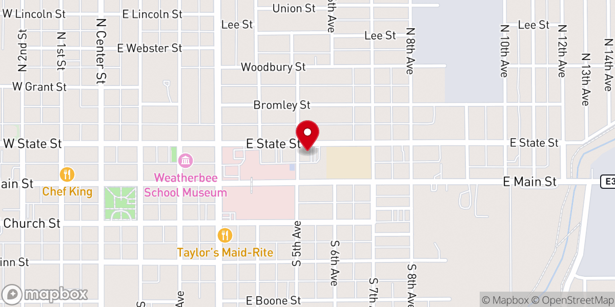 Map showing location of Liberty Baptist Church