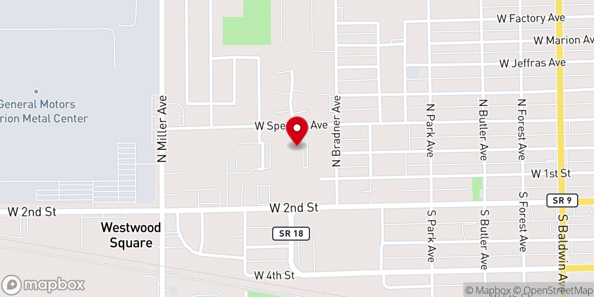 Map showing location of Friendship Baptist Church