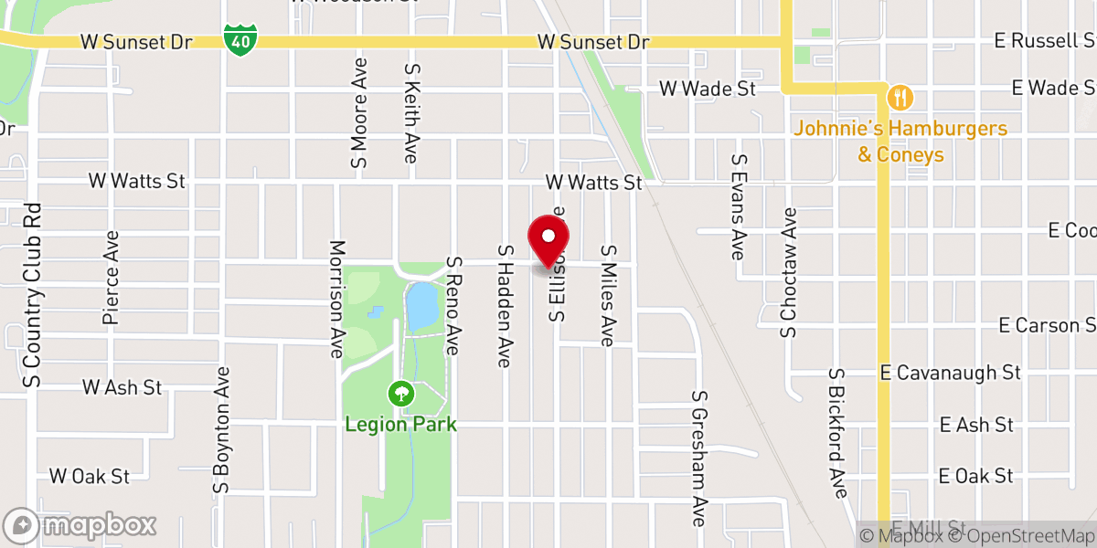 Map showing location of Ellison Ave United Methodist