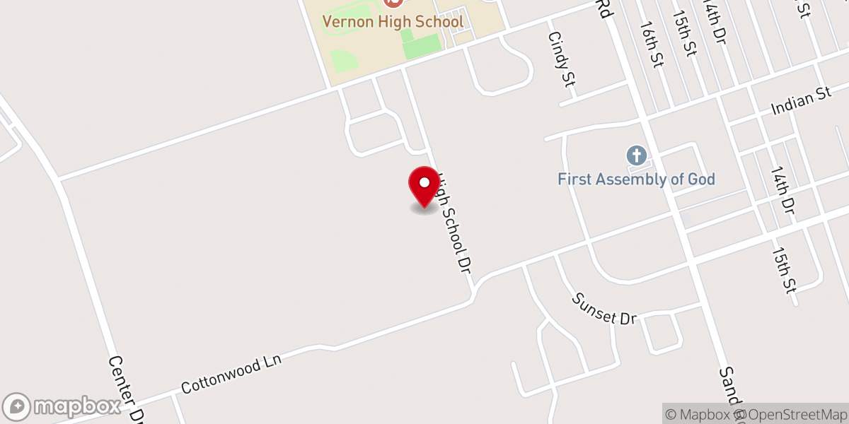 Map showing location of Lakeview Church of God, Vernon Campus