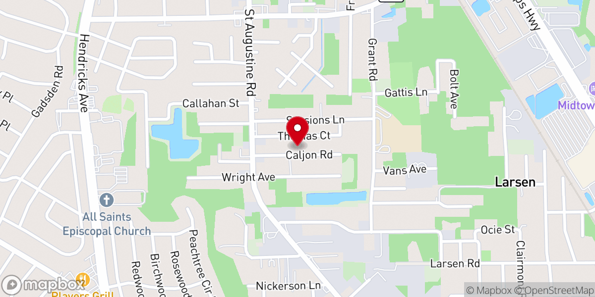 Map showing location of Shiloh Holiness Church