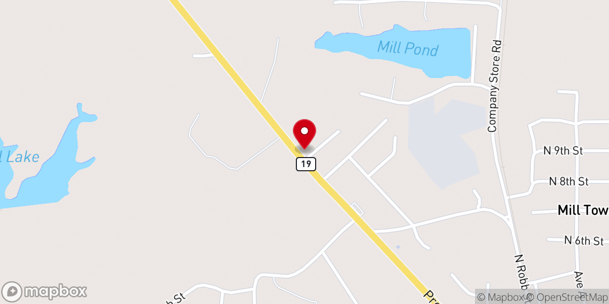 Map showing location of Trinity Tabernacle Assembly of God
