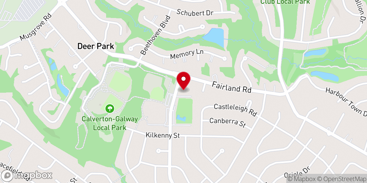 Map showing location of Calverton Baptist Church