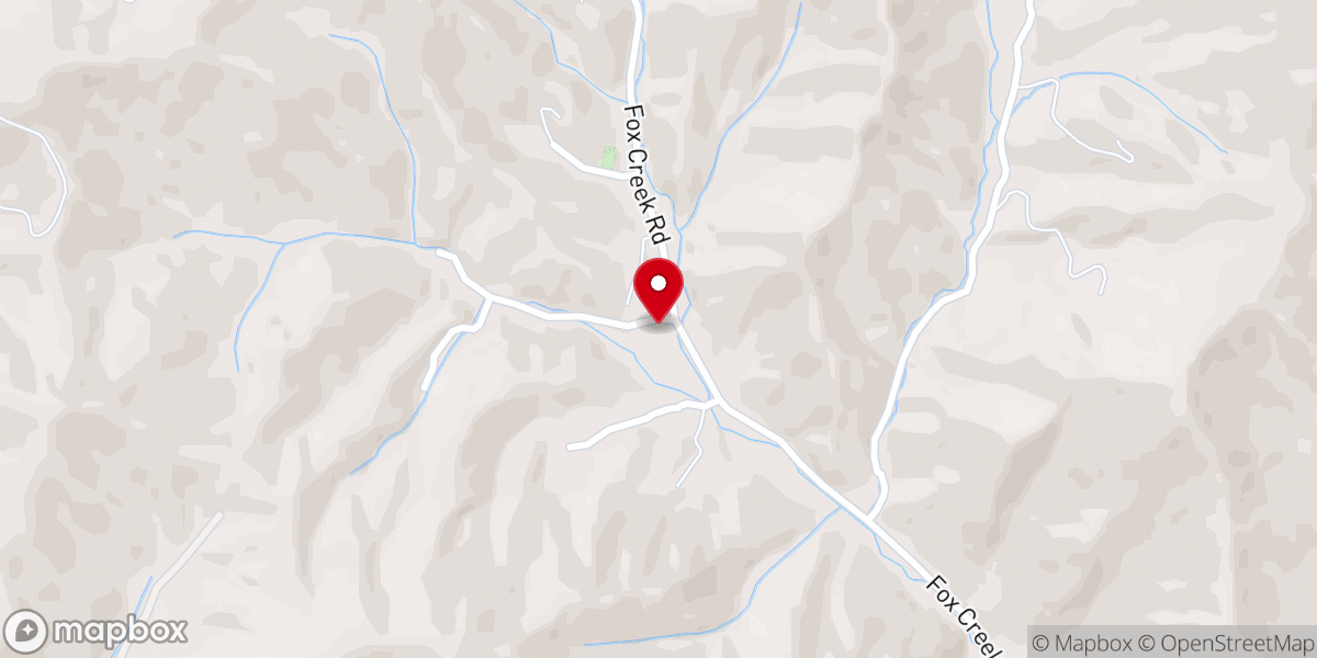 Map showing location of Fox Creek Church