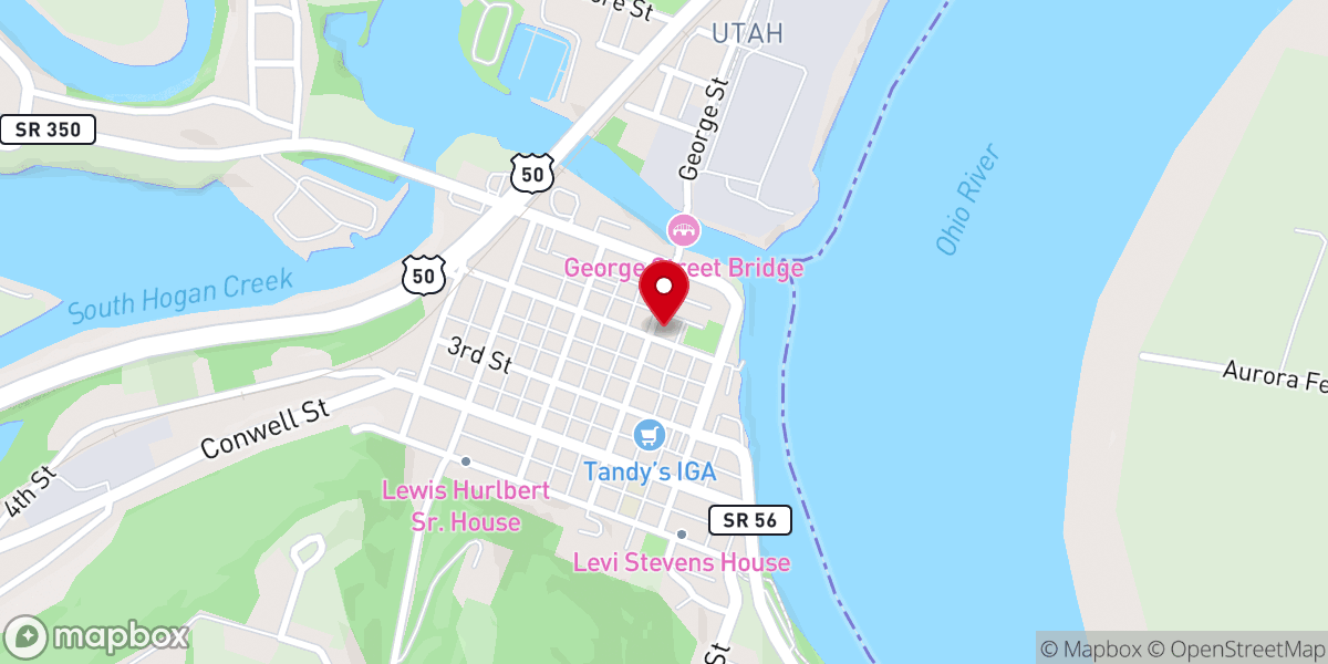 Map showing location of Aurora Lions Club