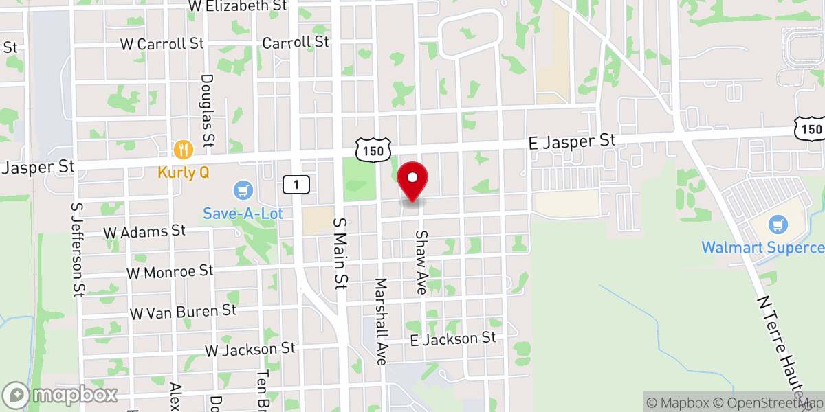 Map showing location of Paris First Church of Nazarene