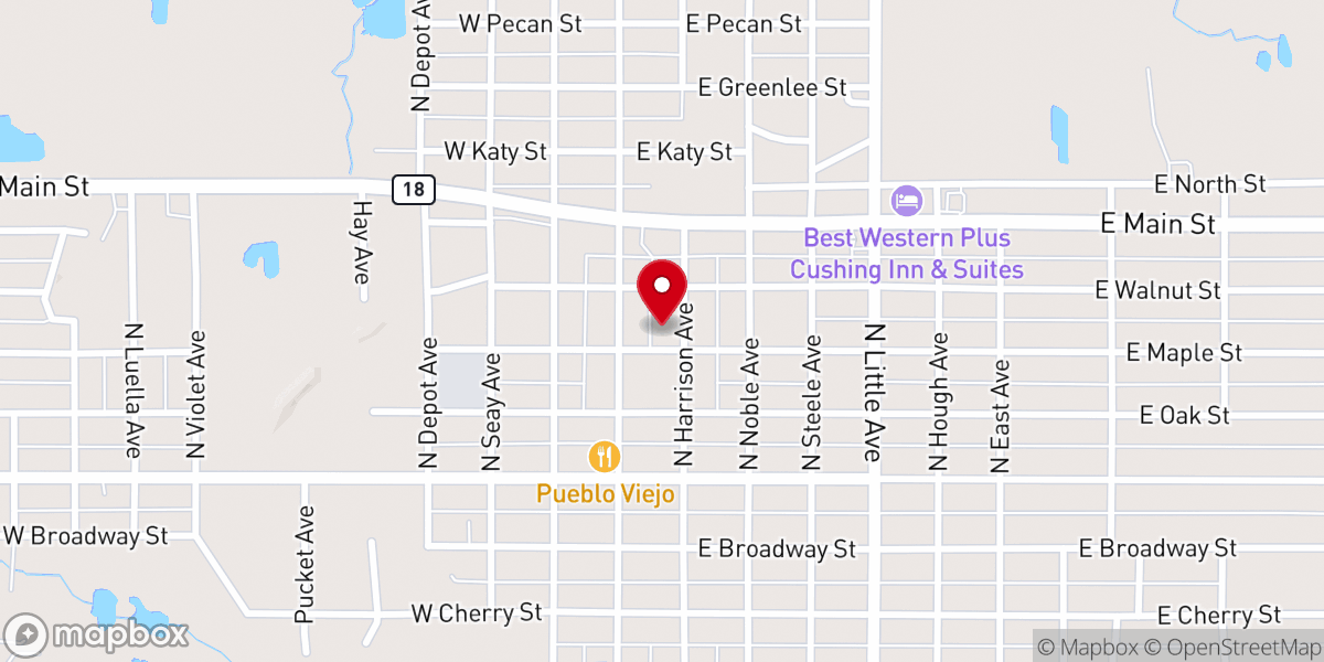 Map showing location of Kinetic Church