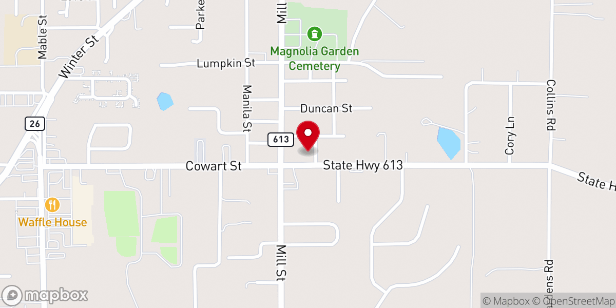 Map showing location of Lucedale Church of Christ