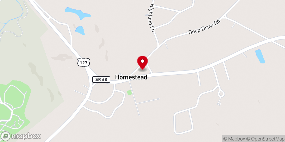 Map showing location of Homestead Methodist Church