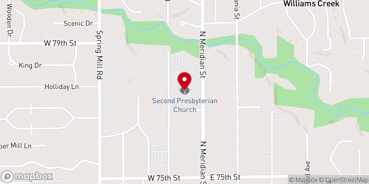 Map showing location of Second Presbyterian Church