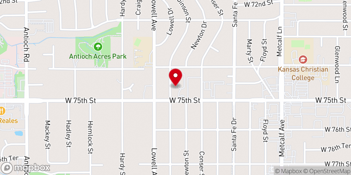 Map showing location of Overland Park Assembly of God