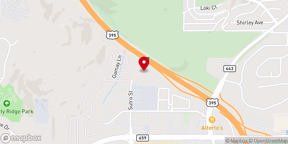 Map showing location of Reno Hillside Foursquare Church