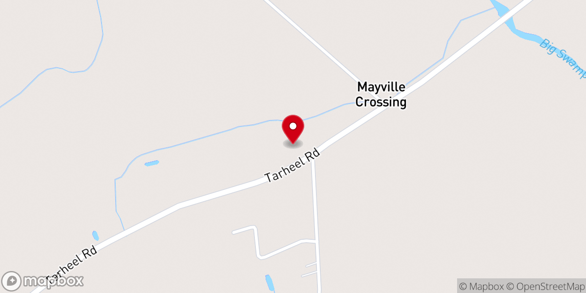 Map showing location of Turnaround Church - Tar Heel Rd