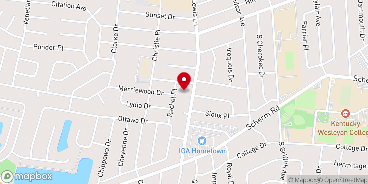 Map showing location of Lewis Lane Baptist Church