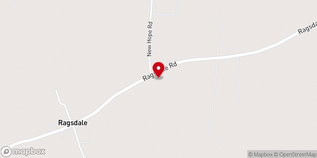 Map showing location of New Hope Baptist Church