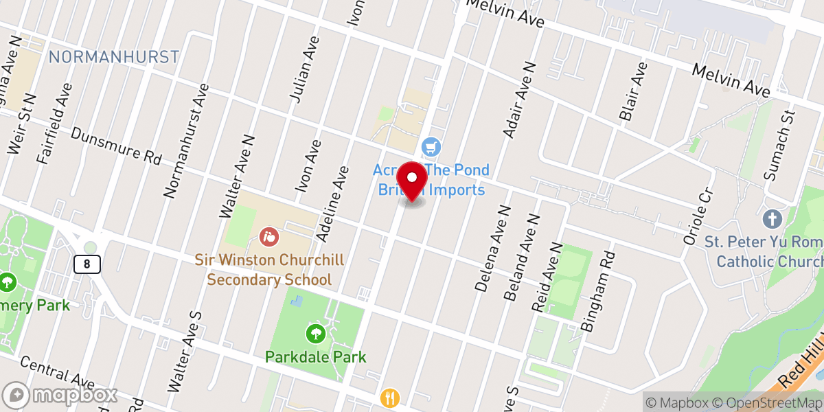 Map showing location of Steel City Baptist Church